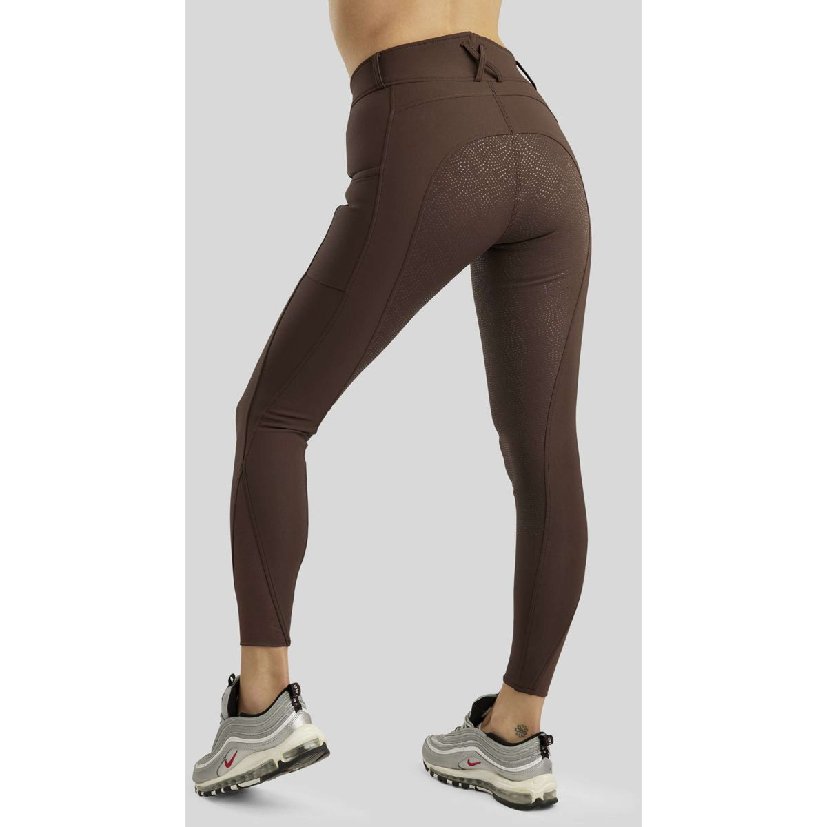 Rebel Pantalon d'Équitation Highwaist Thigh Pocket Full Grip Marron