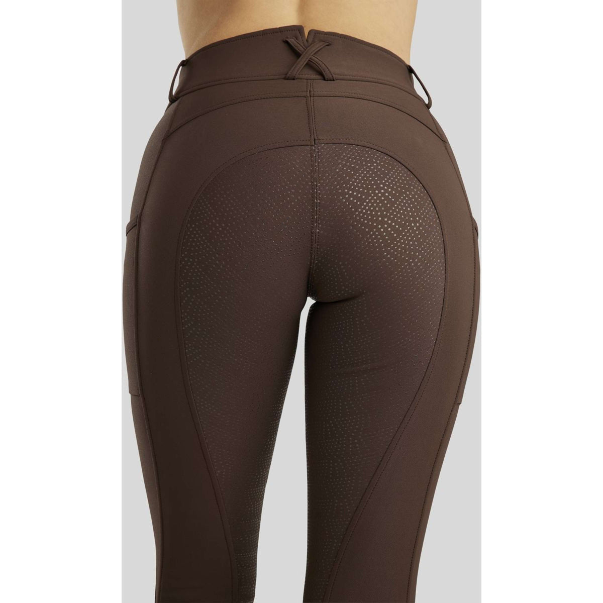 Rebel Pantalon d'Équitation Highwaist Thigh Pocket Full Grip Marron