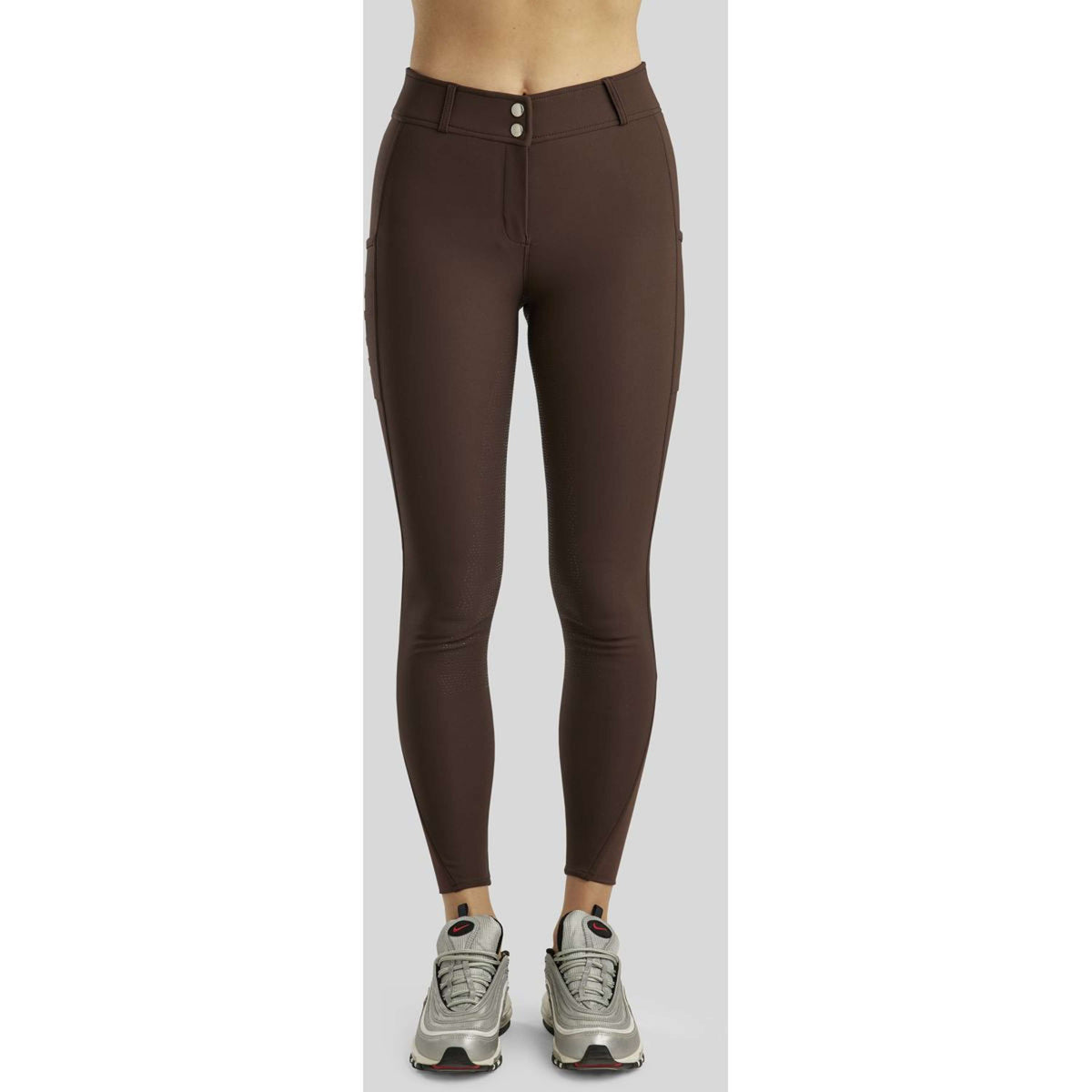 Rebel Pantalon d'Équitation Highwaist Thigh Pocket Full Grip Marron