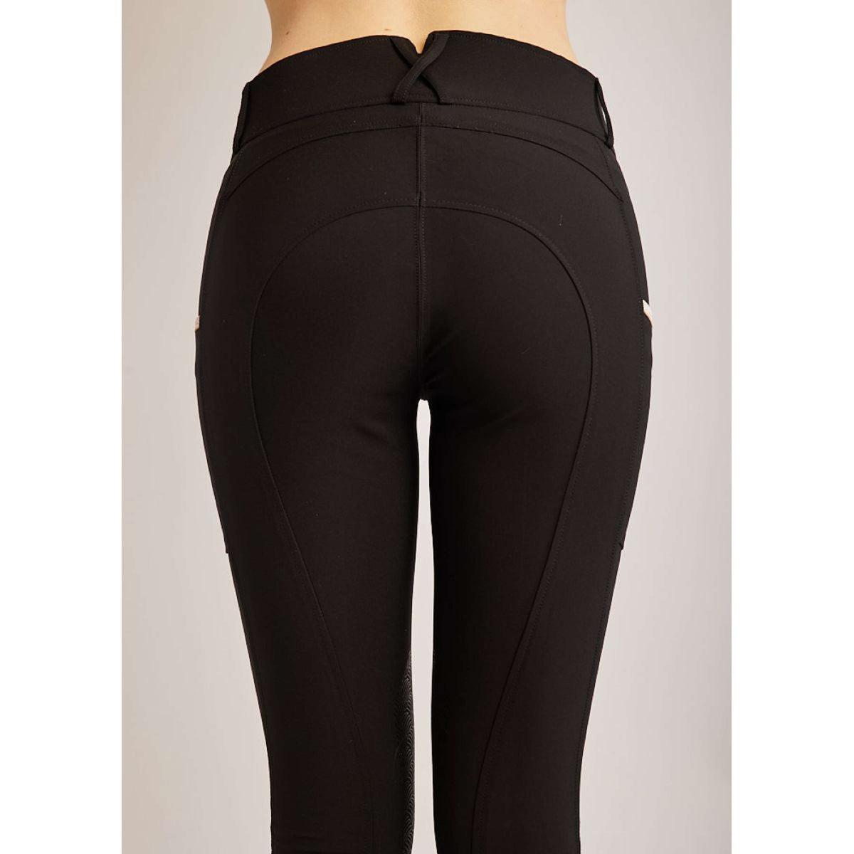 Rebel Pantalon d'Équitation Tone in Tone Prise de Genou Noir