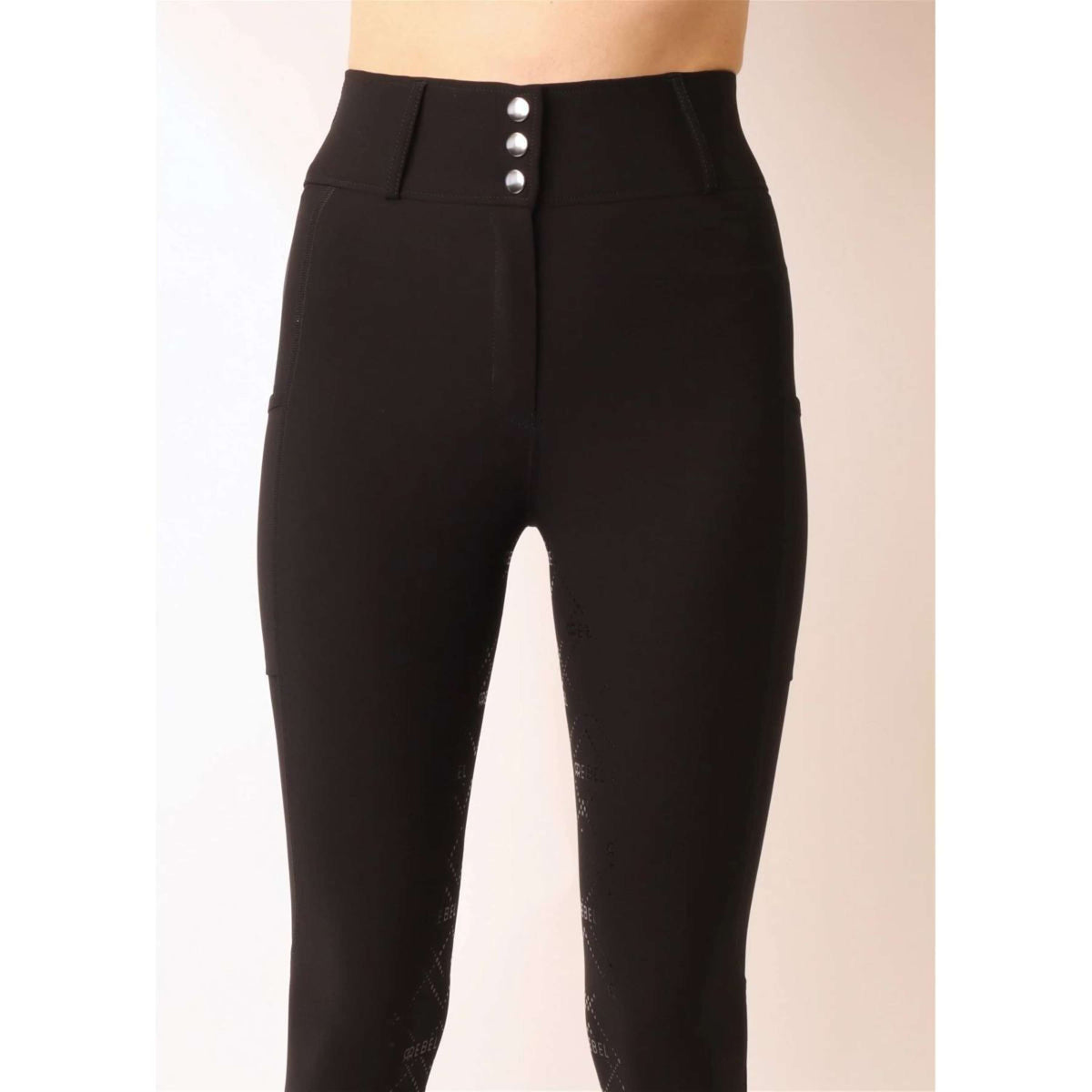 Rebel Pantalon d'Équitation Shiny Tape Full Grip Noir