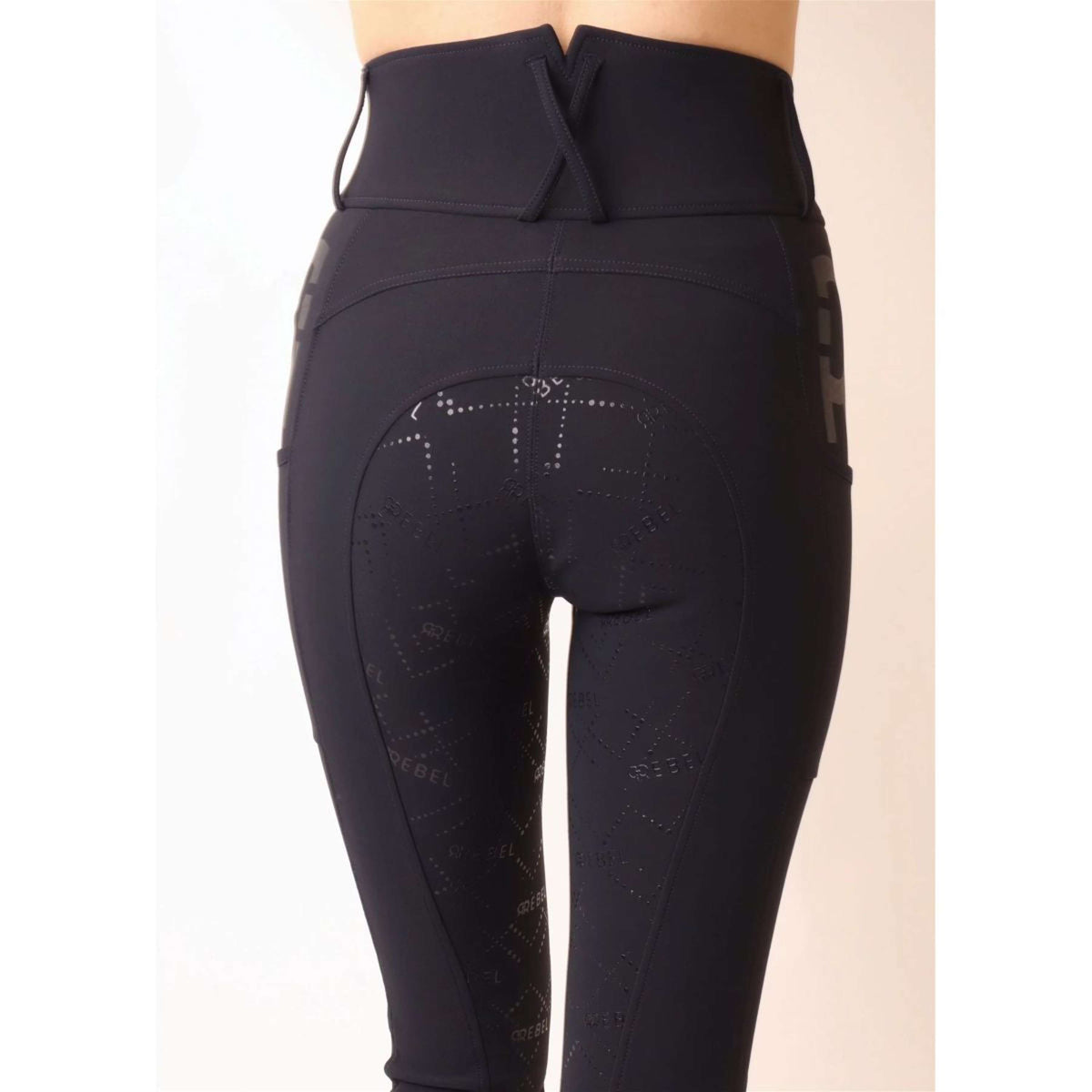 Rebel Pantalon d'Équitation Shiny Tape Full Grip Marin