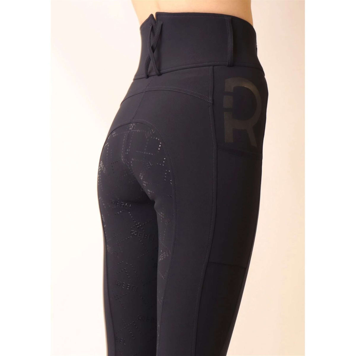 Rebel Pantalon d'Équitation Shiny Tape Full Grip Marin