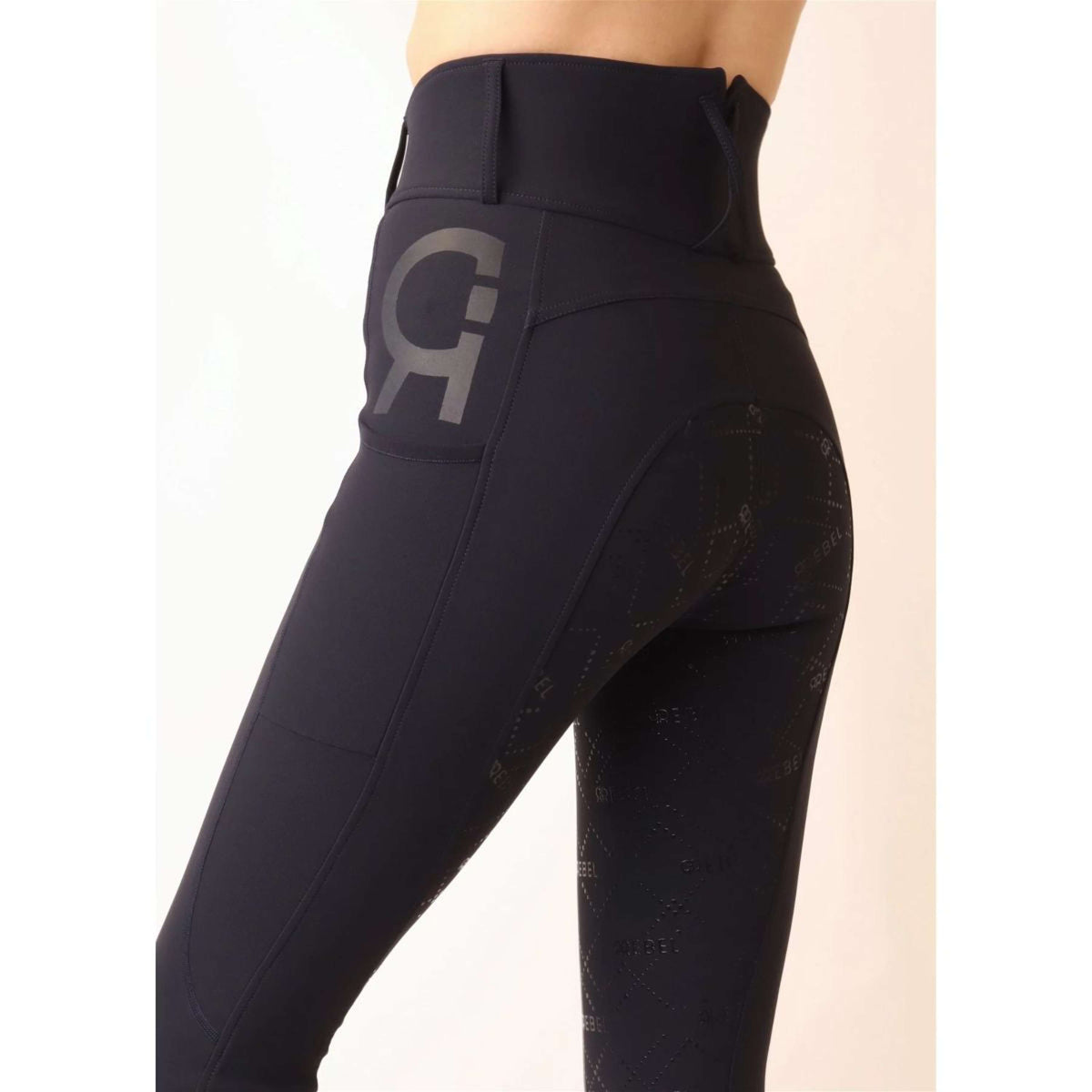 Rebel Pantalon d'Équitation Shiny Tape Full Grip Marin