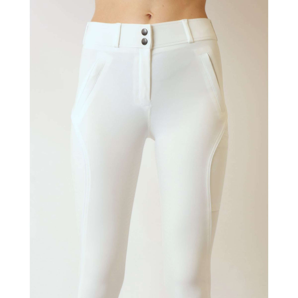 Rebel Pantalon d'Équitation Piping Blanc