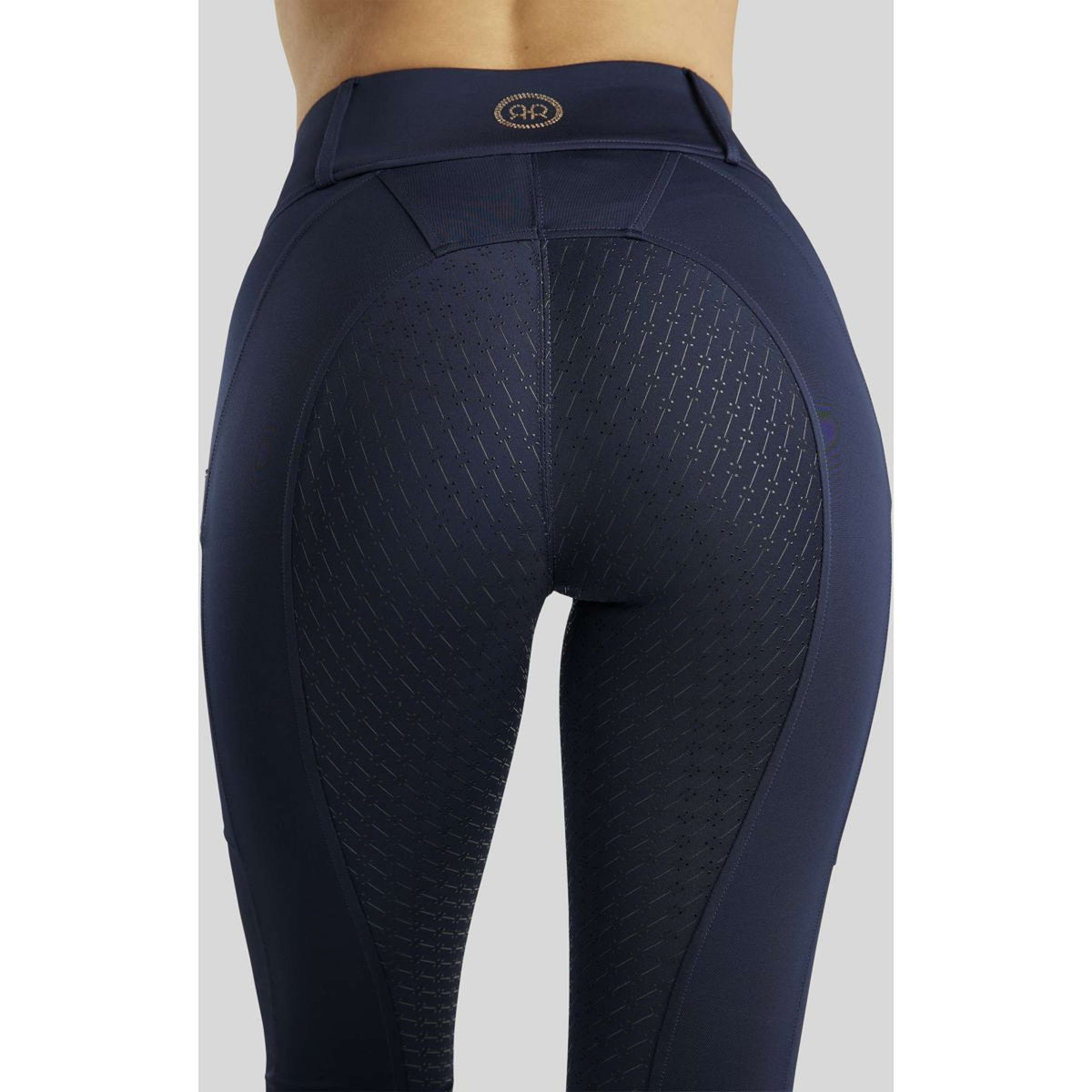 Rebel Legging d'Équitation Beltloops Rosegold Crystals Full Grip Marin