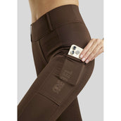 Rebel Legging d'Équitation Beltloops Rosegold Crystals Full Grip Marron