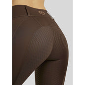 Rebel Legging d'Équitation Beltloops Rosegold Crystals Full Grip Marron