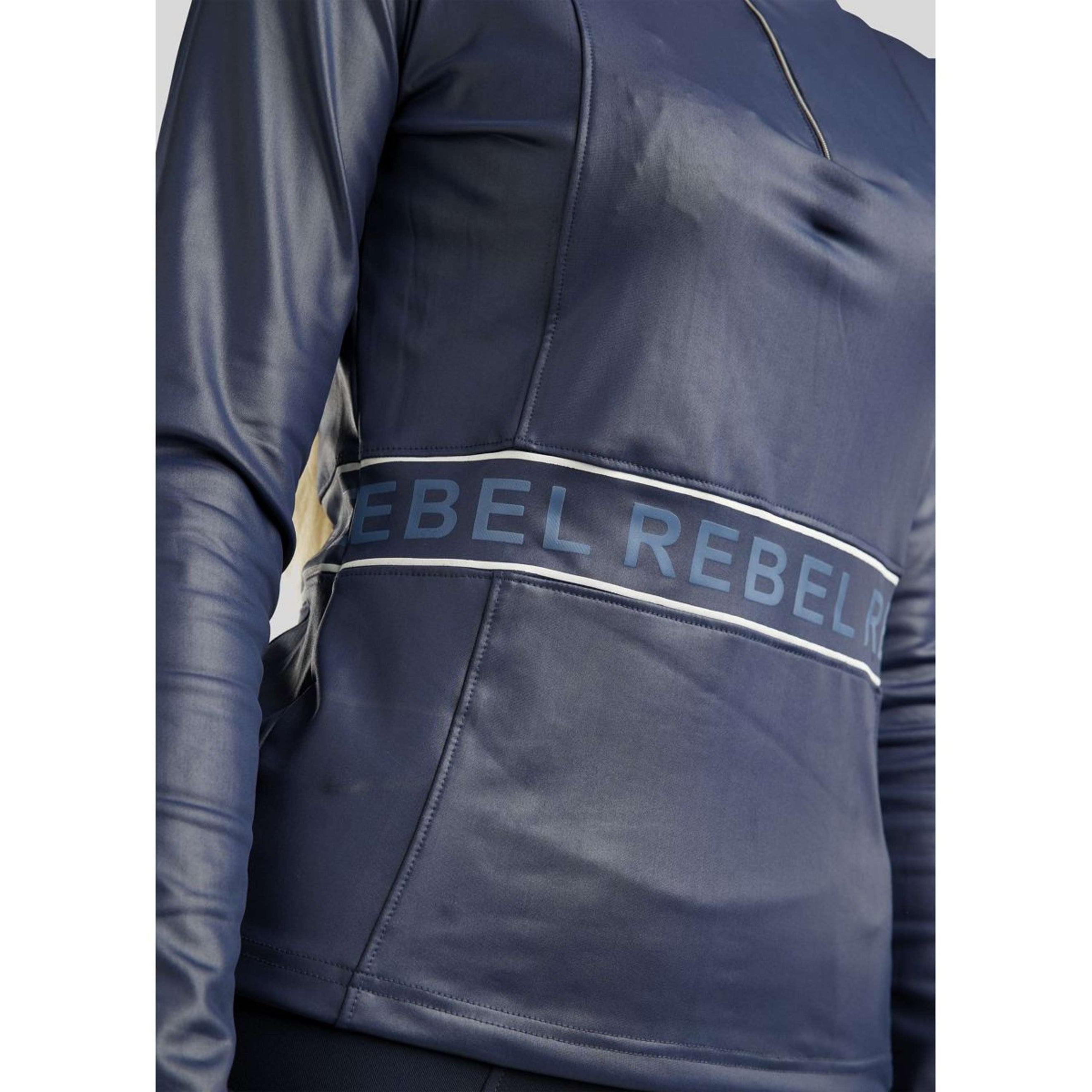 Rebel Chemise Logo Printed Shiny Coated Fabric Marin