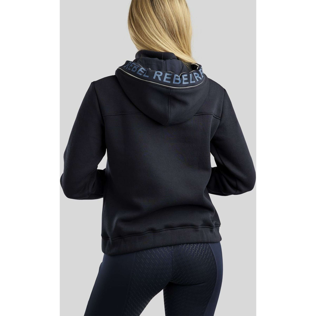 Rebel Pull col Hoodie Quarter Zip Logo Marin