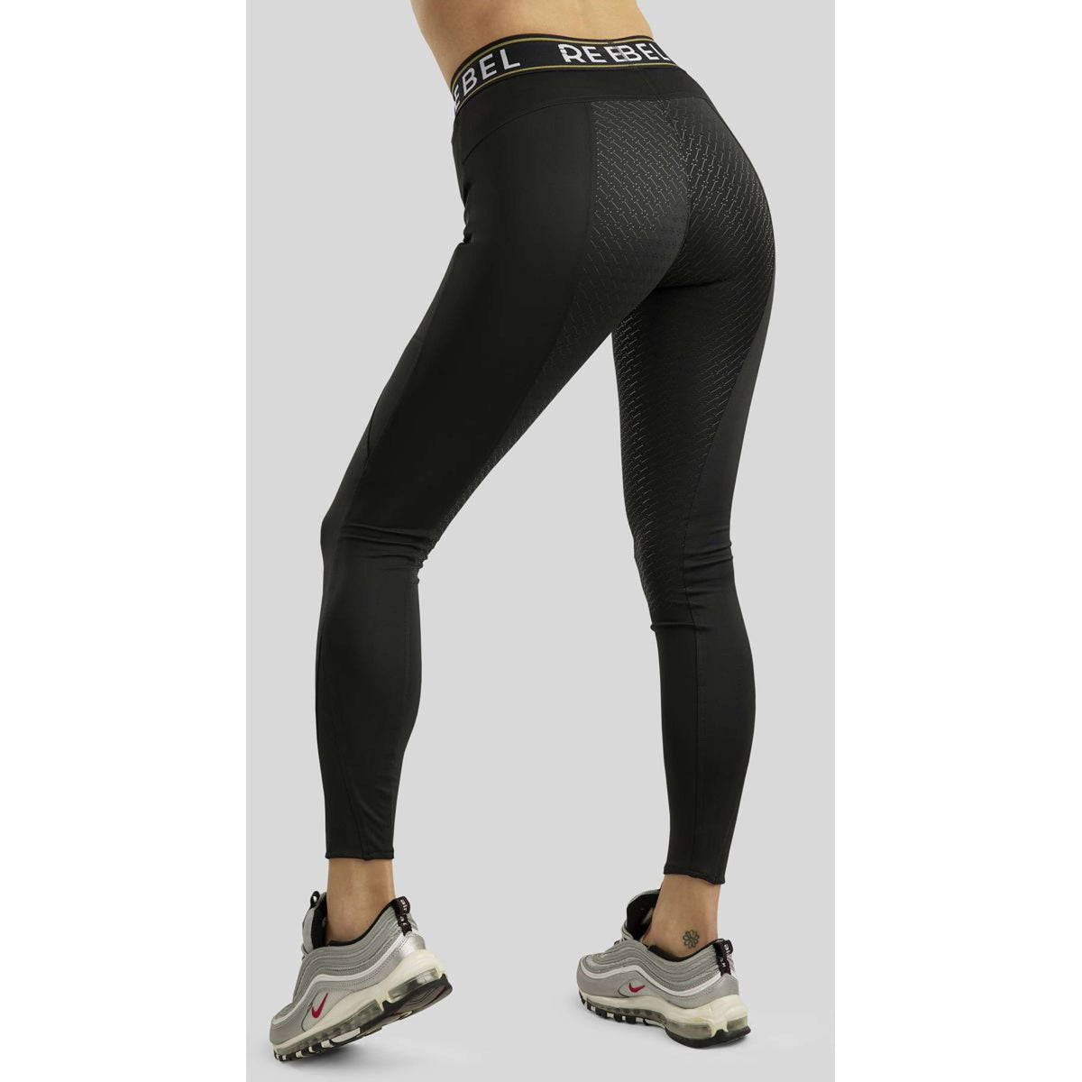 Rebel Legging d'Équitation Logo Elastic Waistband Full Grip Noir