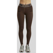 Rebel Legging d'Équitation Logo Elastic Waistband Full Grip Marron