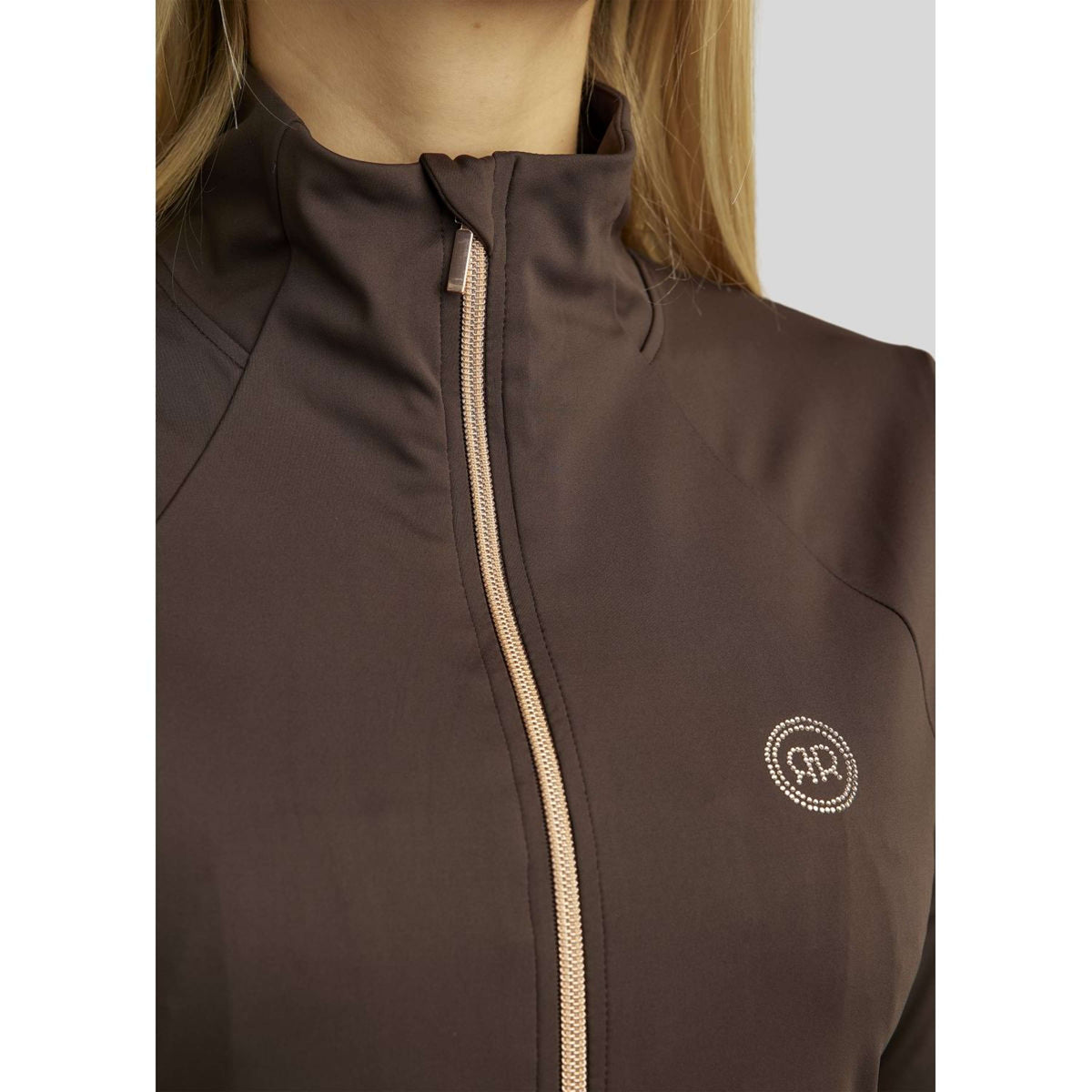 Rebel Blouson Softshell Rosegold Crystals Marron