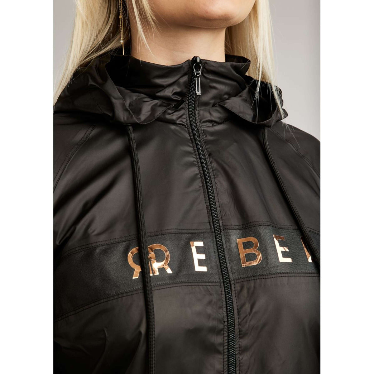 Rebel Blouson Foilprinted Logo Noir