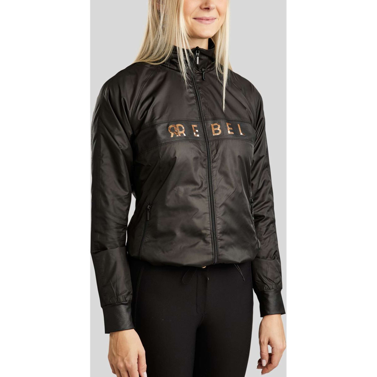 Rebel Blouson Foilprinted Logo Noir