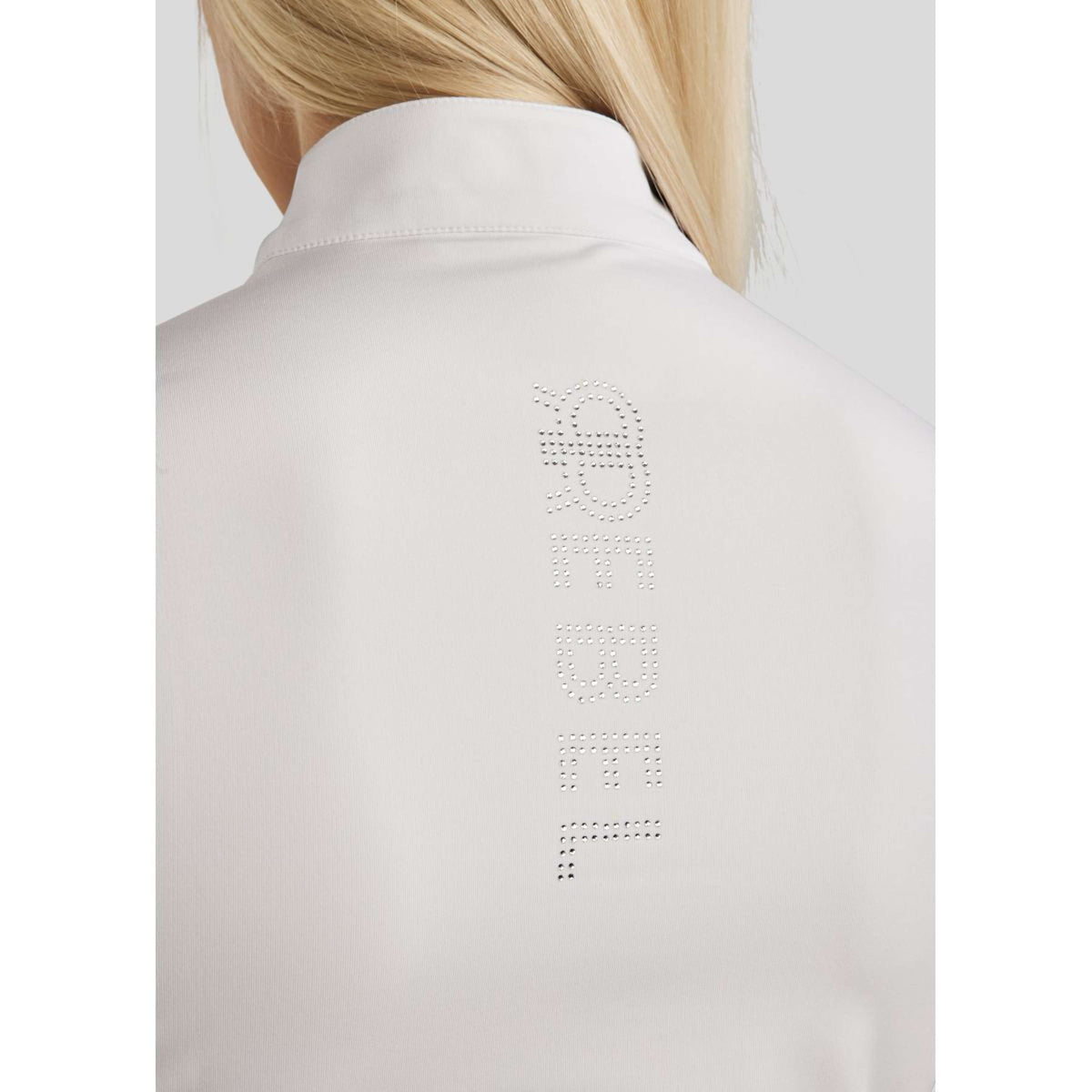 Rebel T-Shirt Tone in Tone Crystals Blanc