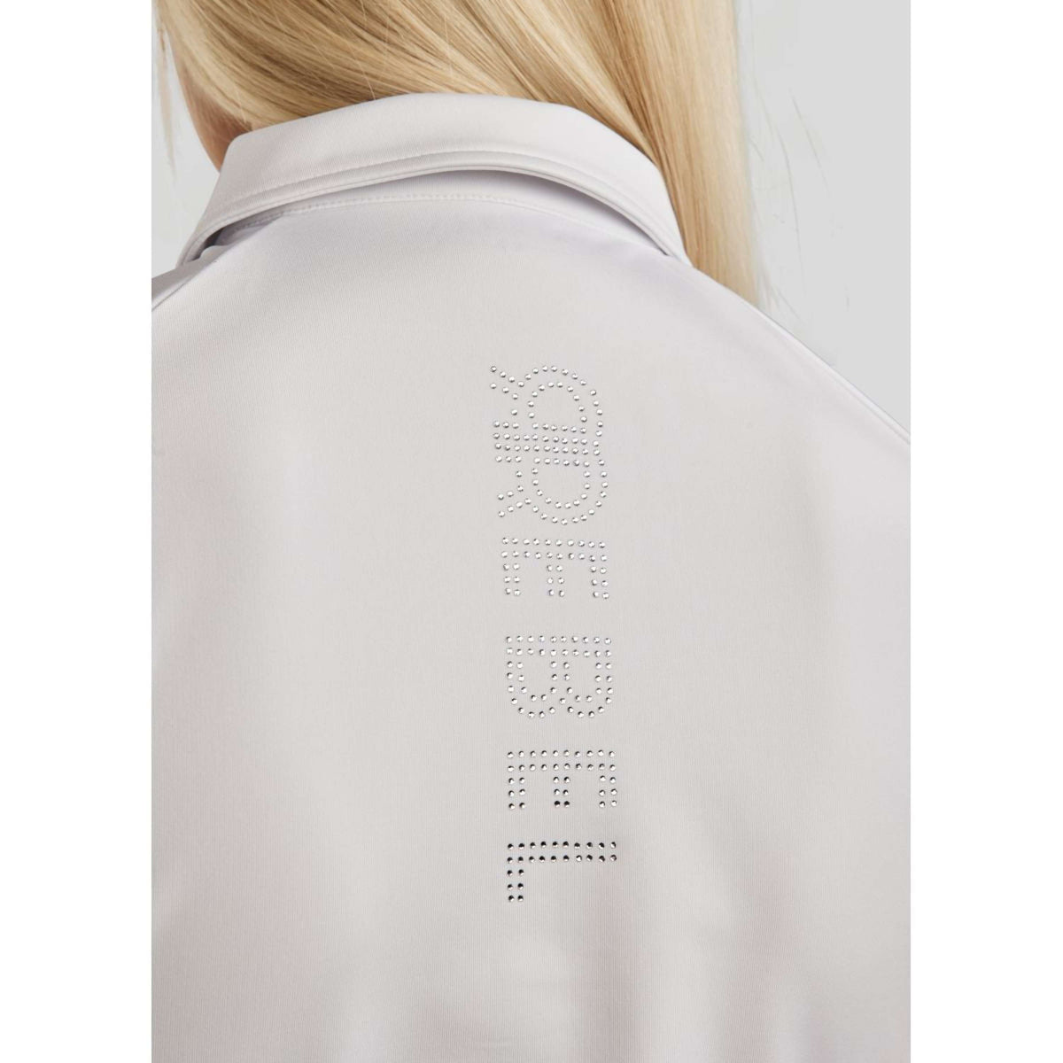 Rebel Sans Manches Chemise Tone in Tone Crystals Blanc