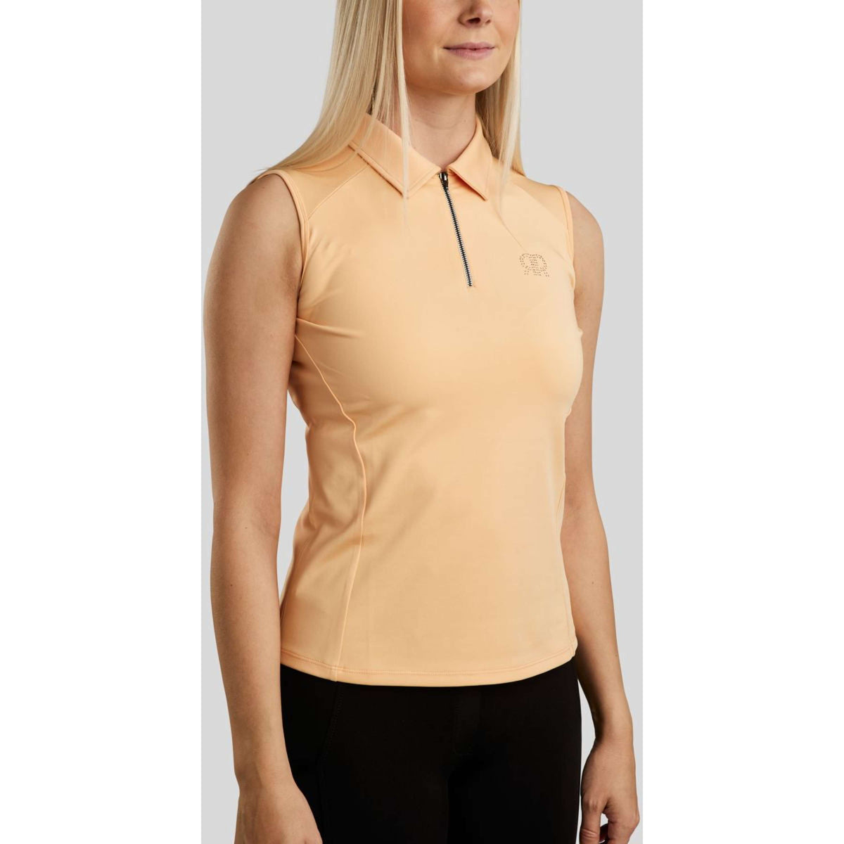 Rebel Sans Manches Chemise Tone in Tone Crystals Peachy Rebel