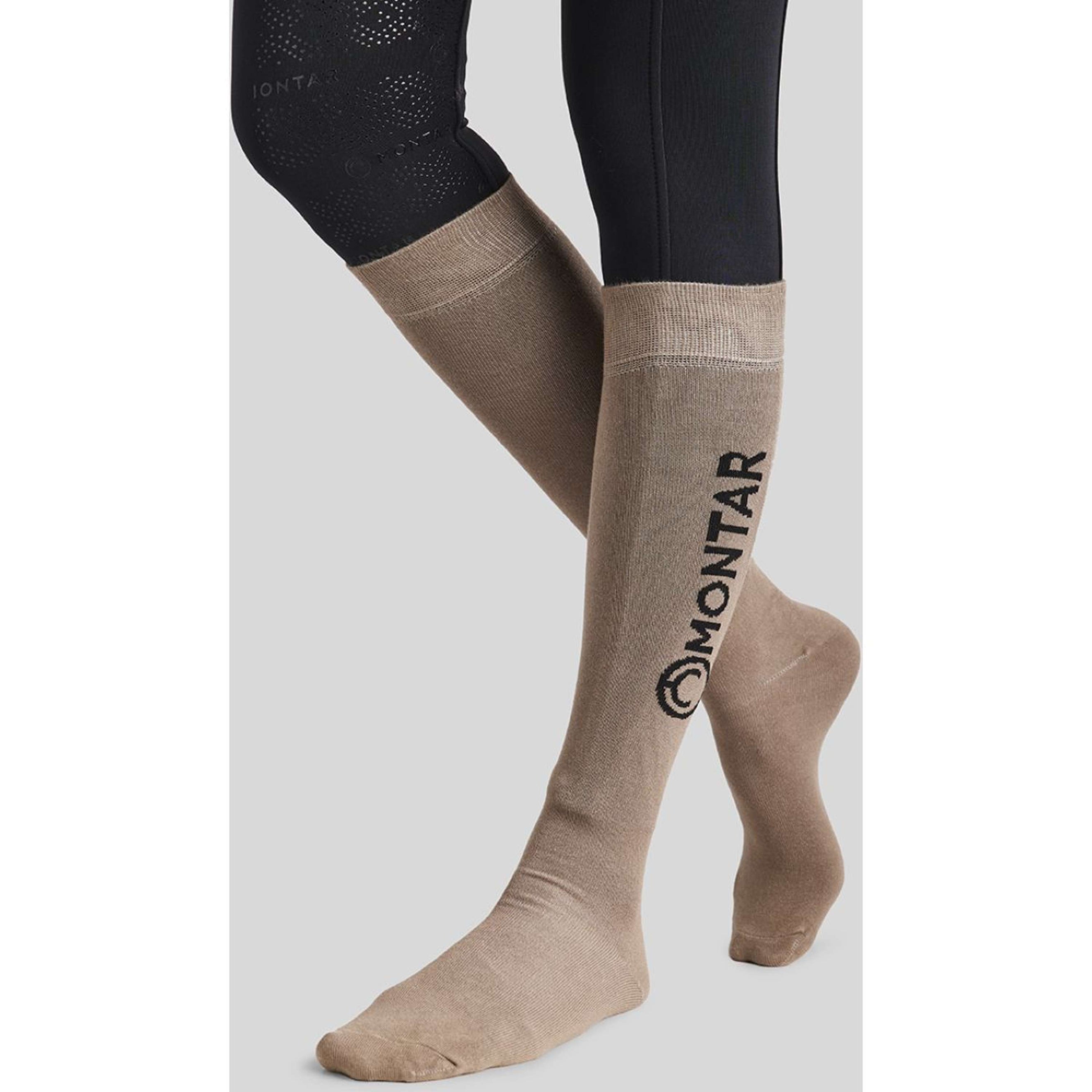 Montar Chaussettes d'Équitation Logo Latte