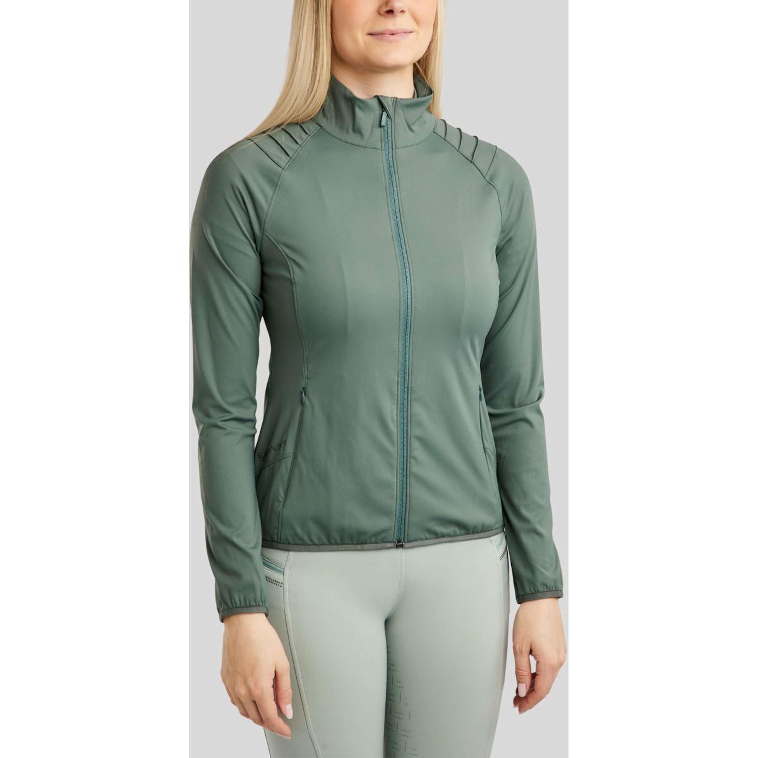 Montar Blouson MoPearl Pintuck Gun Metal Crystals Jade