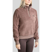 Montar Pull MoEbba Q-Zip Teddy Pile Golden Quartz Nougat Brown