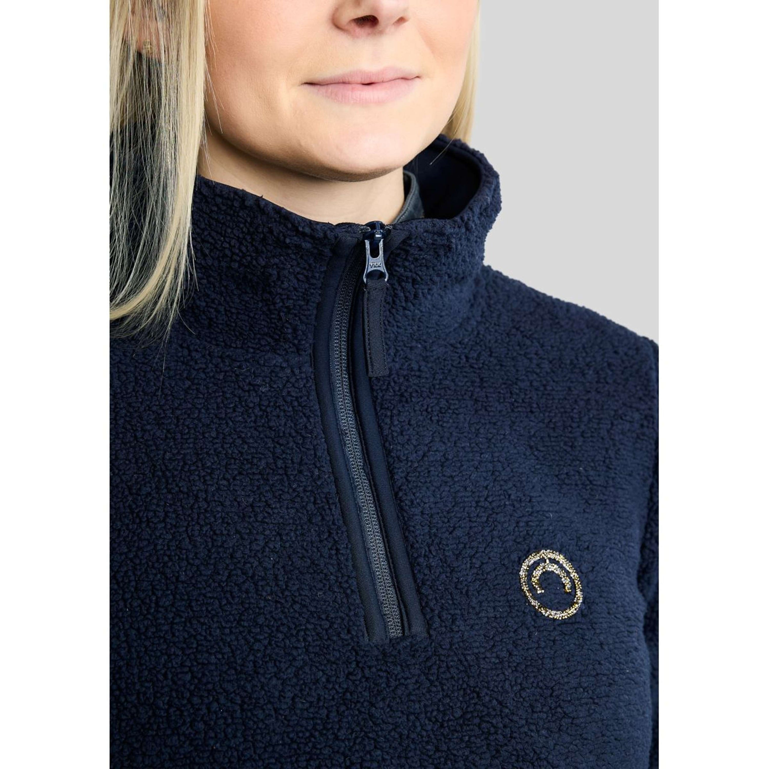 Montar Pull MoEbba Q-Zip Teddy Pile Golden Quartz Marine