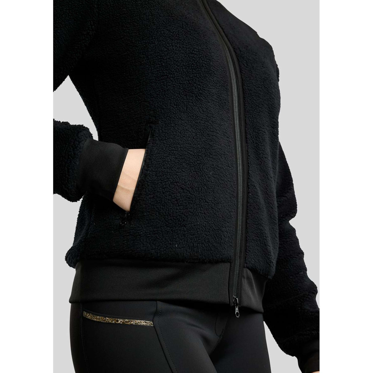 Montar Veste MoEbba Teddy Pile Golden Quartz Noir