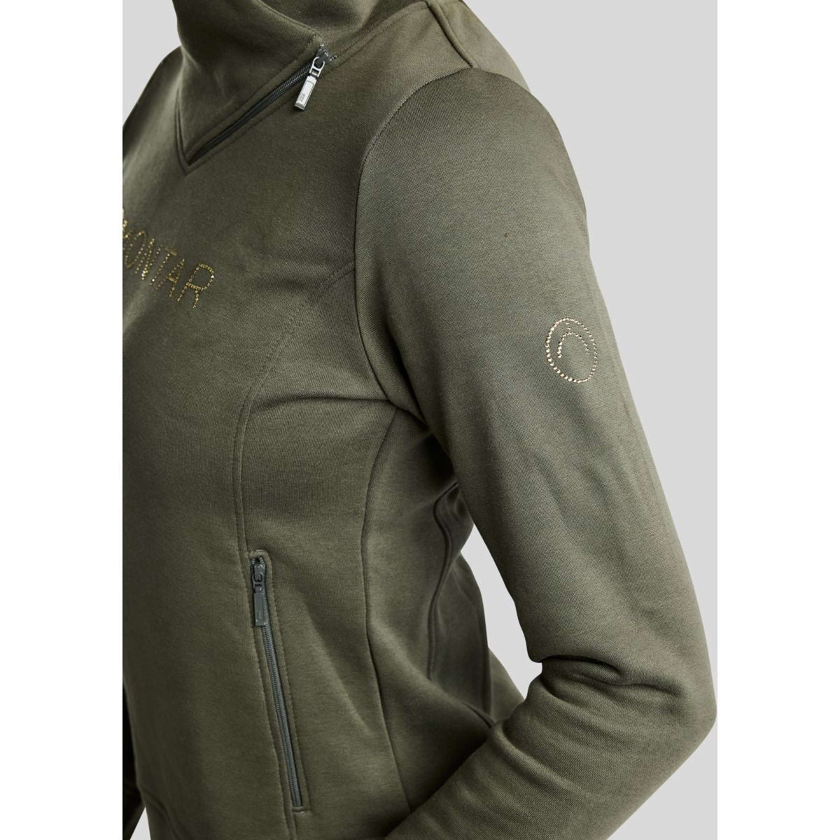 Montar Pull-over MoNaja High Collar Golden Quartz Crystals Forest Green