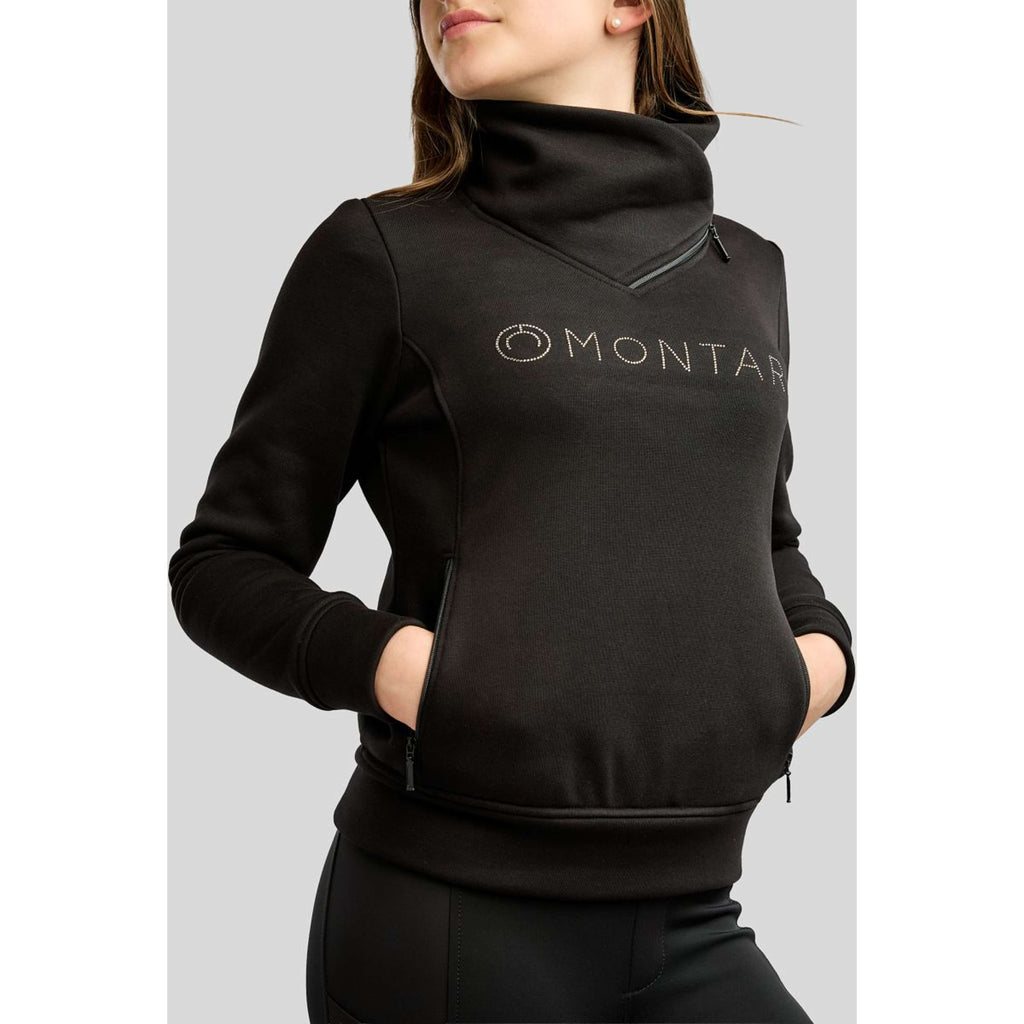 Montar Pull-over MoNaja High Collar Golden Quartz Crystals Kids Noir