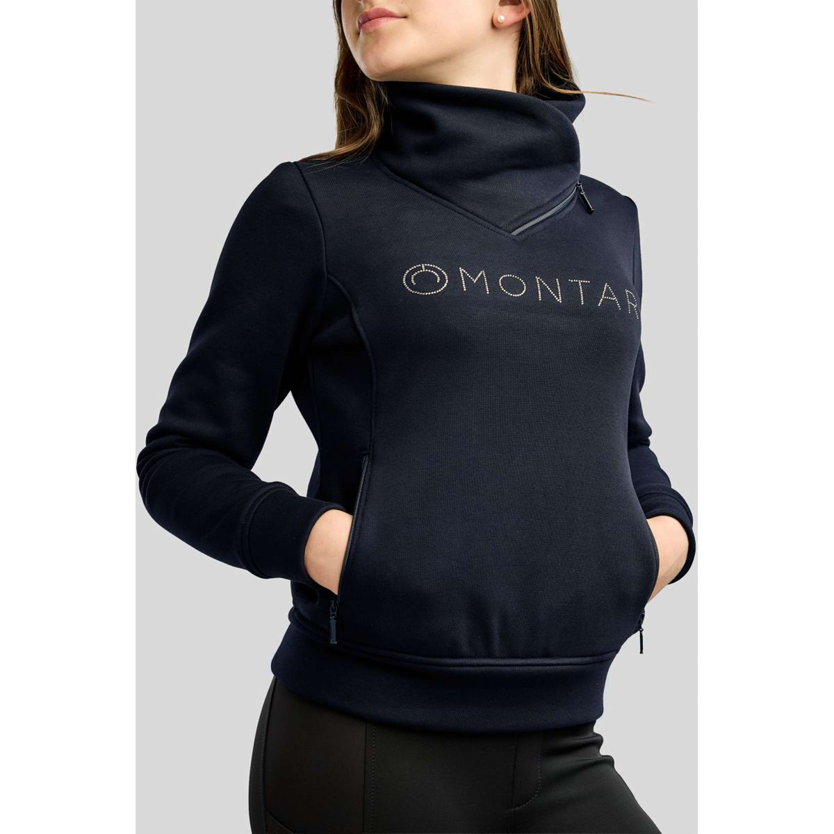 Montar Pull-over MoNaja High Collar Golden Quartz Crystals Kids Marine