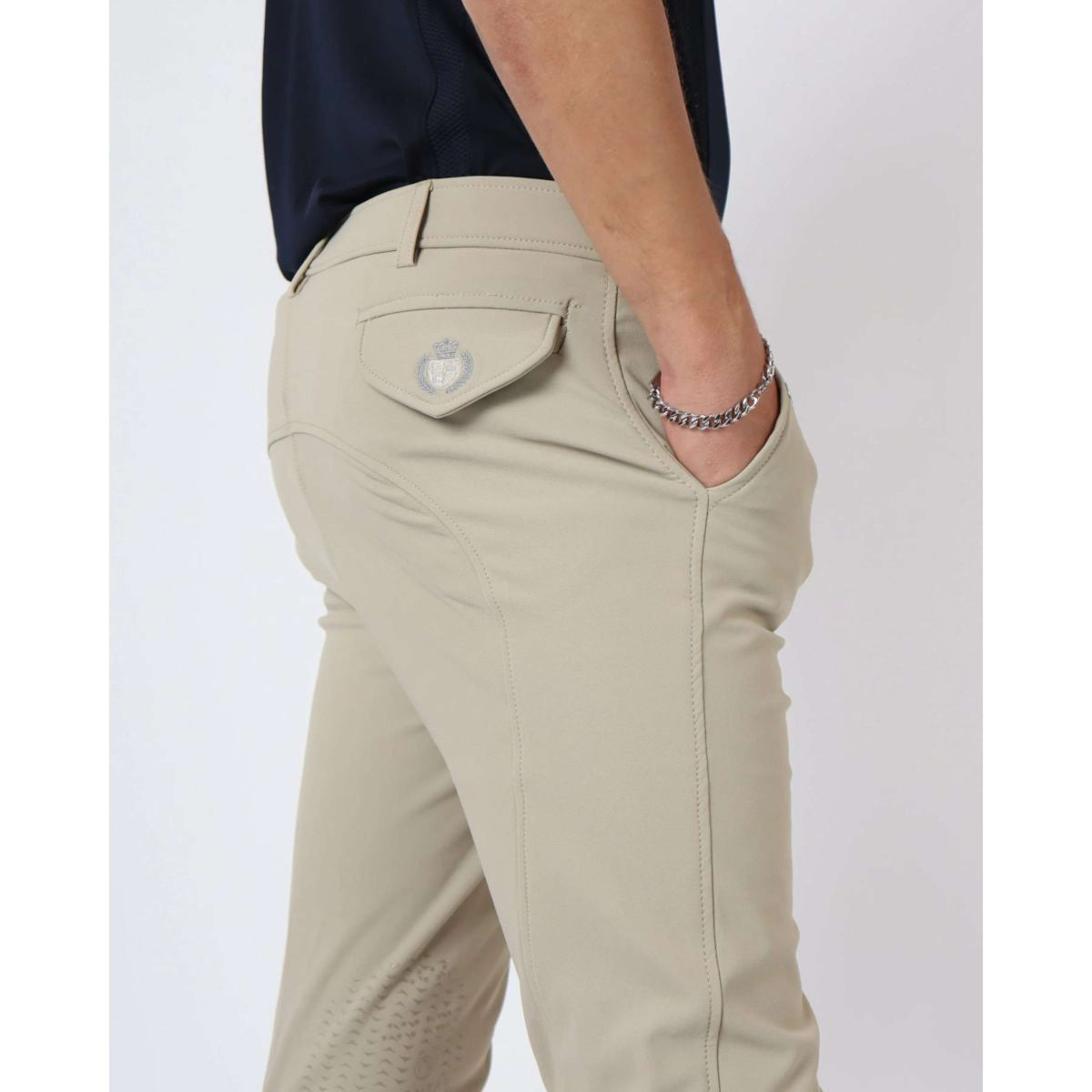 Montar Pantalon d'Équitation ESS Gary Prise de Genou Hommes Beige