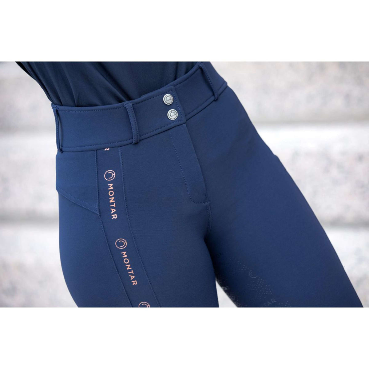 Montar Pantalon d'Équitation Julie Highwaist Full Grip Marin