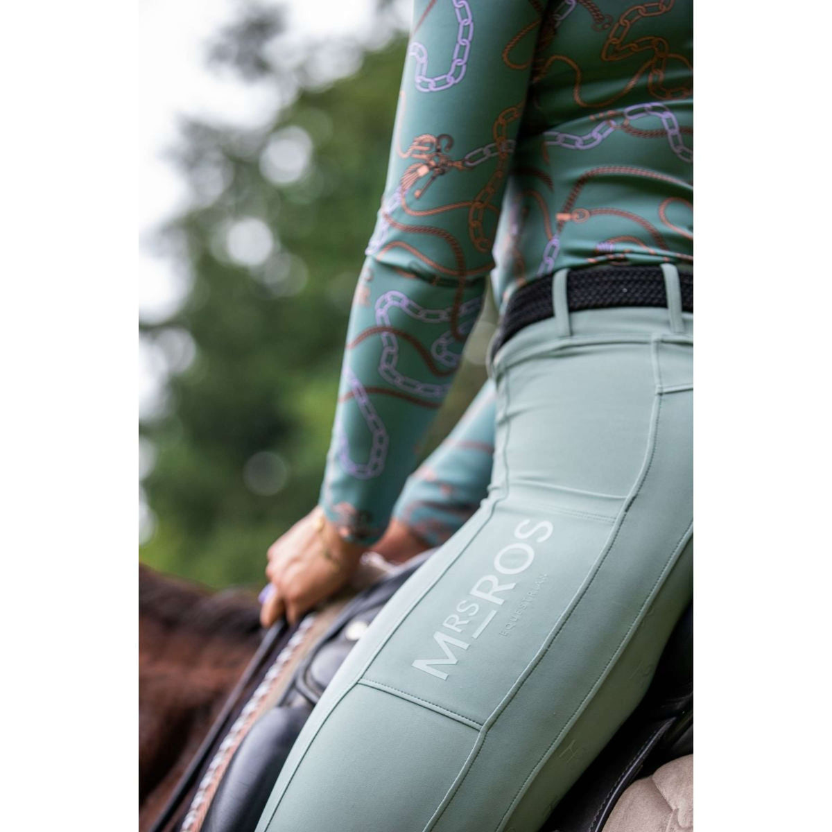 Mrs. Ros Legging d'Équitation Silhouette Lavender Fields Femme Vert