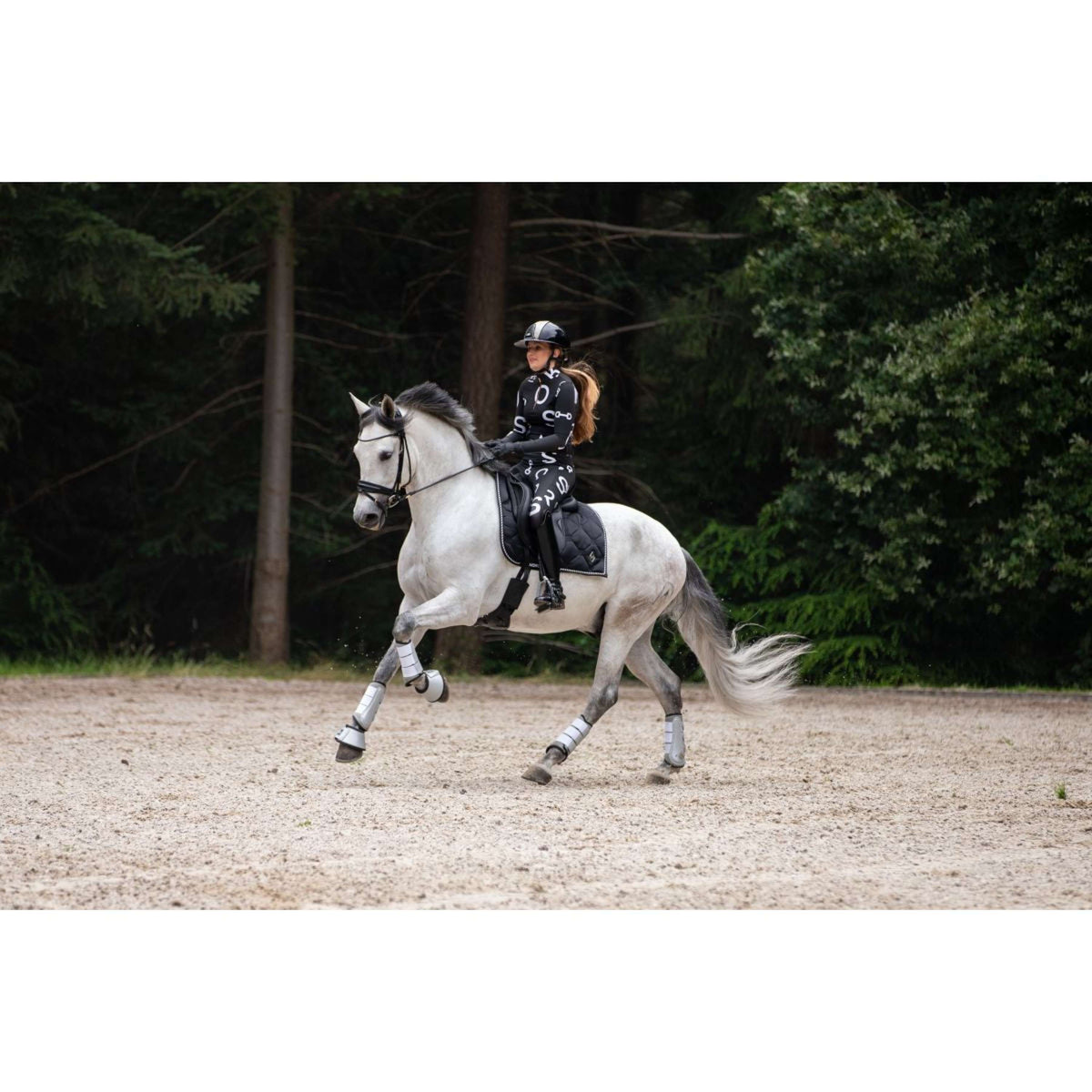 Mrs. Ros Legging d'Équitation Jet Set Logo Anthracite