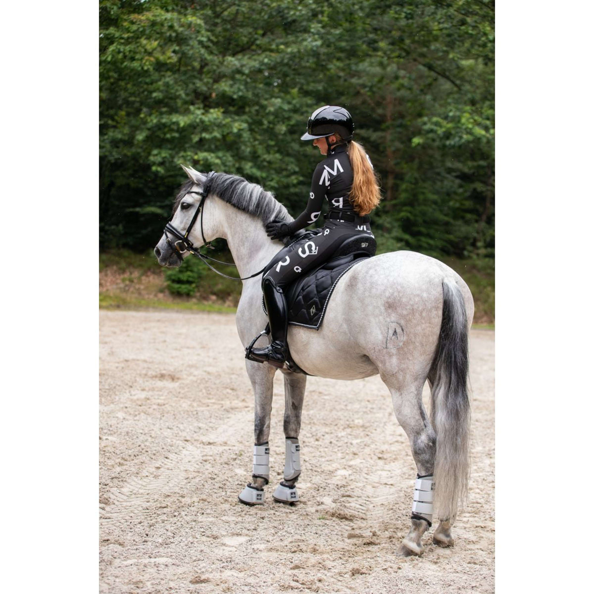 Mrs. Ros Legging d'Équitation Jet Set Logo Anthracite