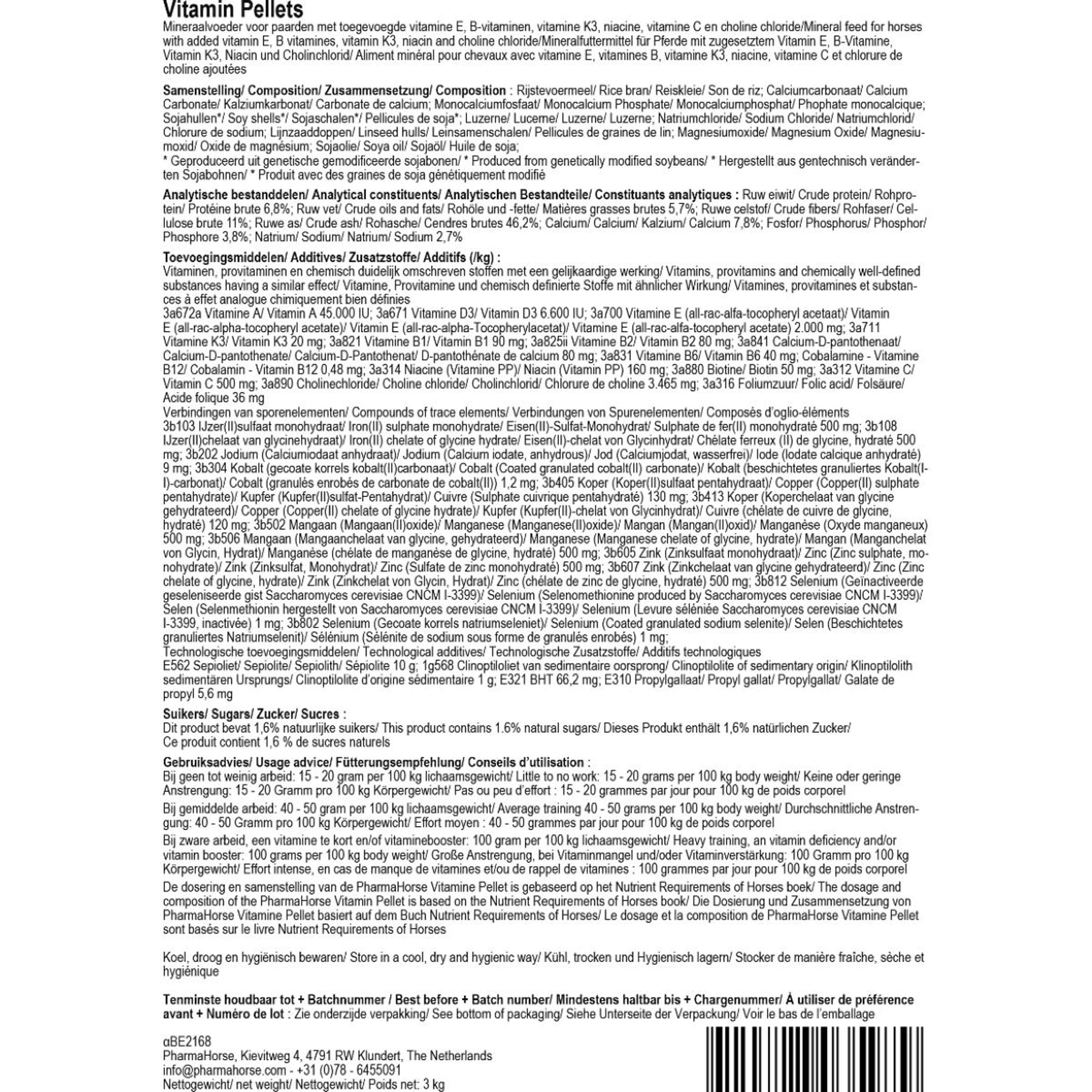 PharmaHorse Granulés de Multivitamine PharmaHorse Granulés de Multivitamine