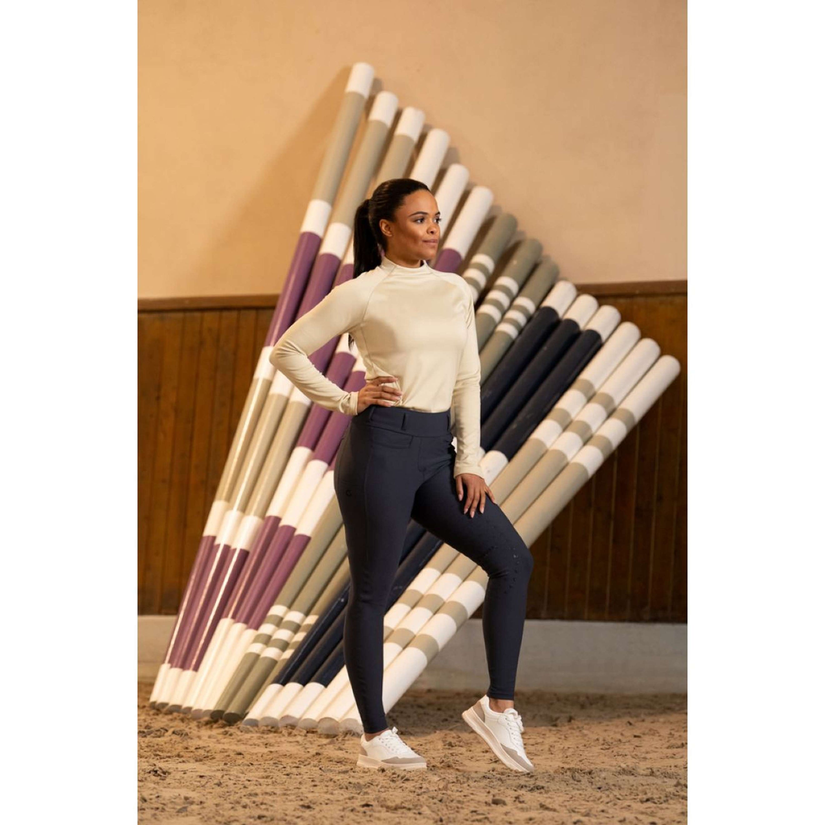 Pikeur Legging d'Équitation Linnett SD Full Grip High Waist Graphite Blue Pikeur Legging d'Équitation Linnett SD Full Grip High Waist Graphite Blue