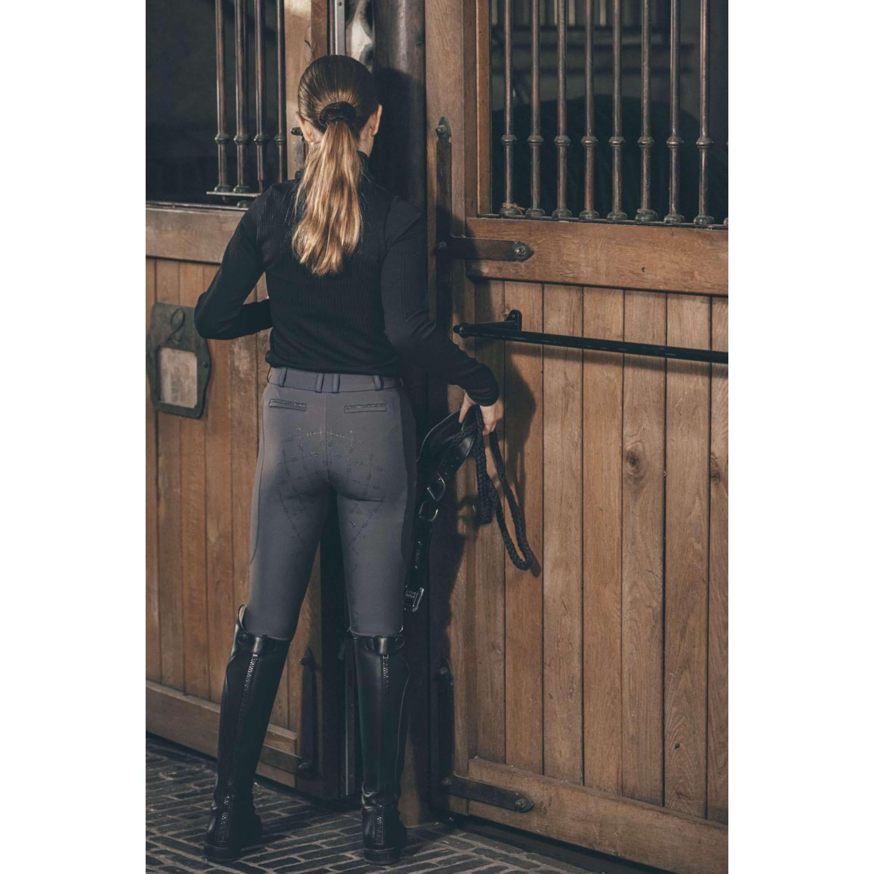 Pikeur Pantalon d'Équitation Ceelina GripTec Kids Midwaist Full Grip Graphite Blue