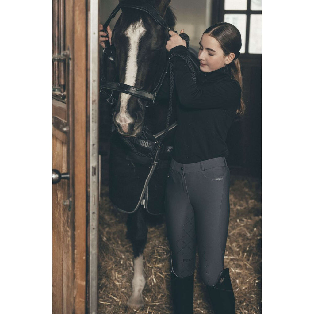 Pikeur Pantalon d'Équitation Ceelina GripTec Kids Midwaist Full Grip Graphite Blue