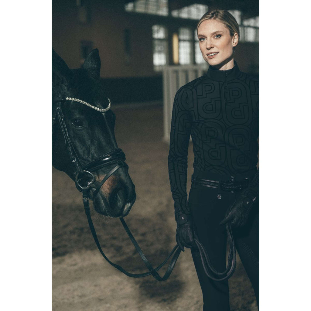 Pikeur Chemise Zip Print Selection AW26 Longues Manches Noir