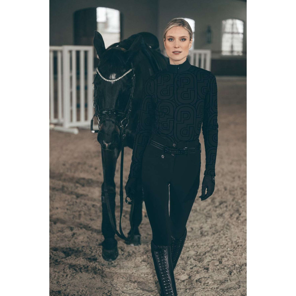 Pikeur Chemise Zip Print Selection AW26 Longues Manches Noir
