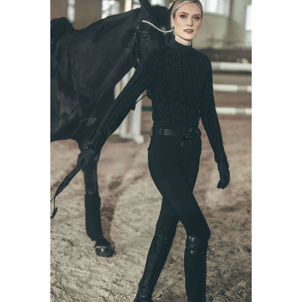 Pikeur Chemise Zip Print Selection AW26 Longues Manches Noir