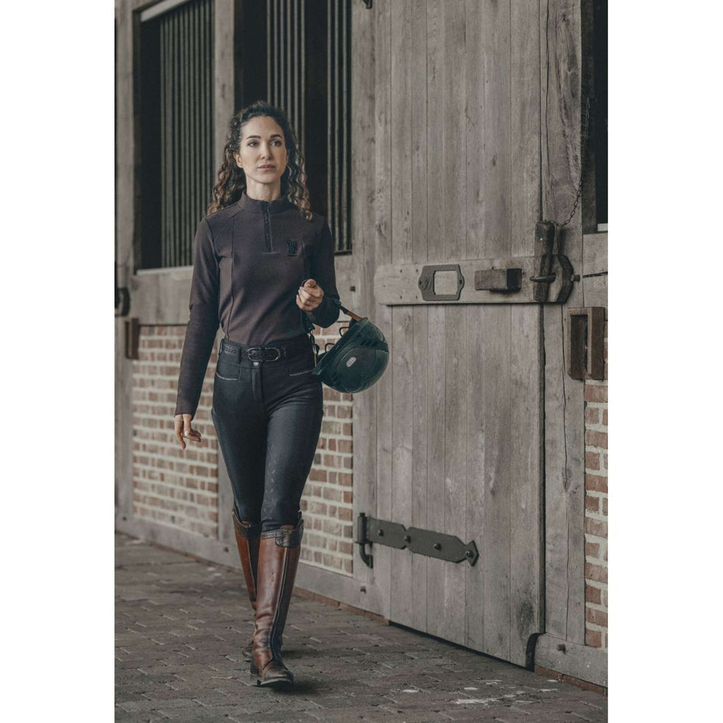 Pikeur Chemise Zip Rip Selection AW26 Longues Manches Marron chocolat