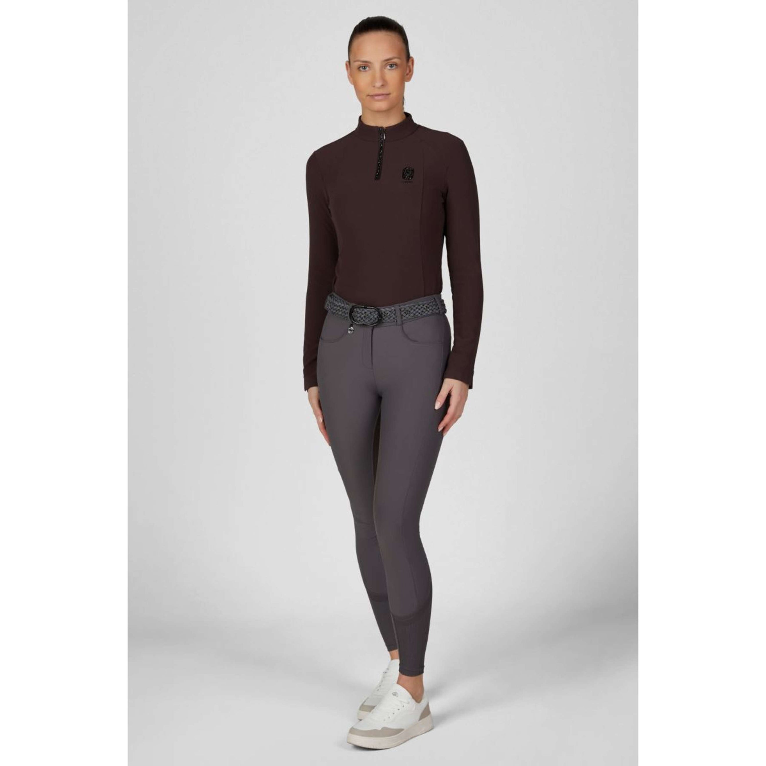 Pikeur Chemise Zip Rip Selection AW26 Longues Manches Marron chocolat Pikeur Chemise Zip Rip Selection AW26 Longues Manches Marron chocolat