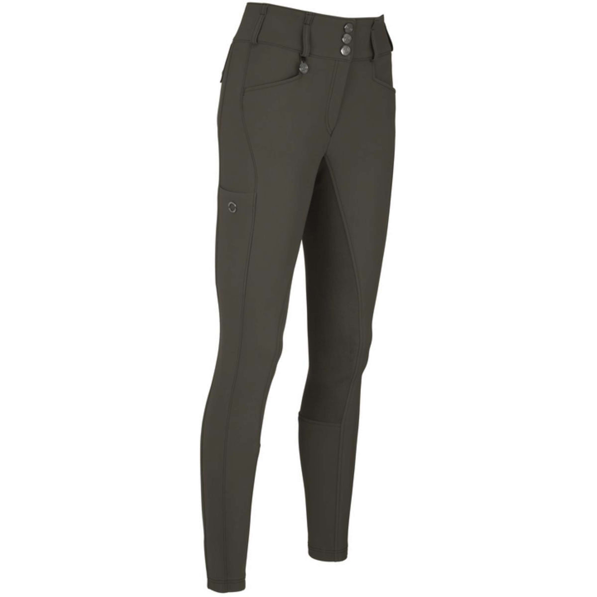 Pikeur Pantalon d'Équitation New Candela Full Grip Flex Faux Leather Deep Khaki