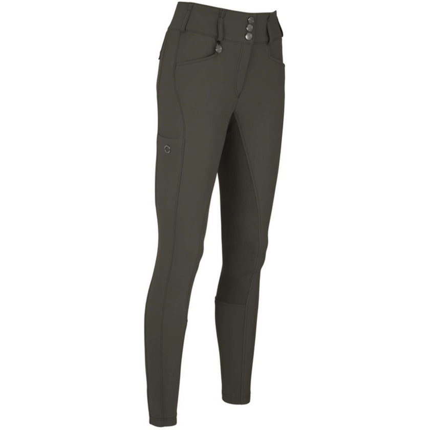 Pikeur Pantalon d'Équitation New Candela Full Grip Flex Faux Leather Deep Khaki