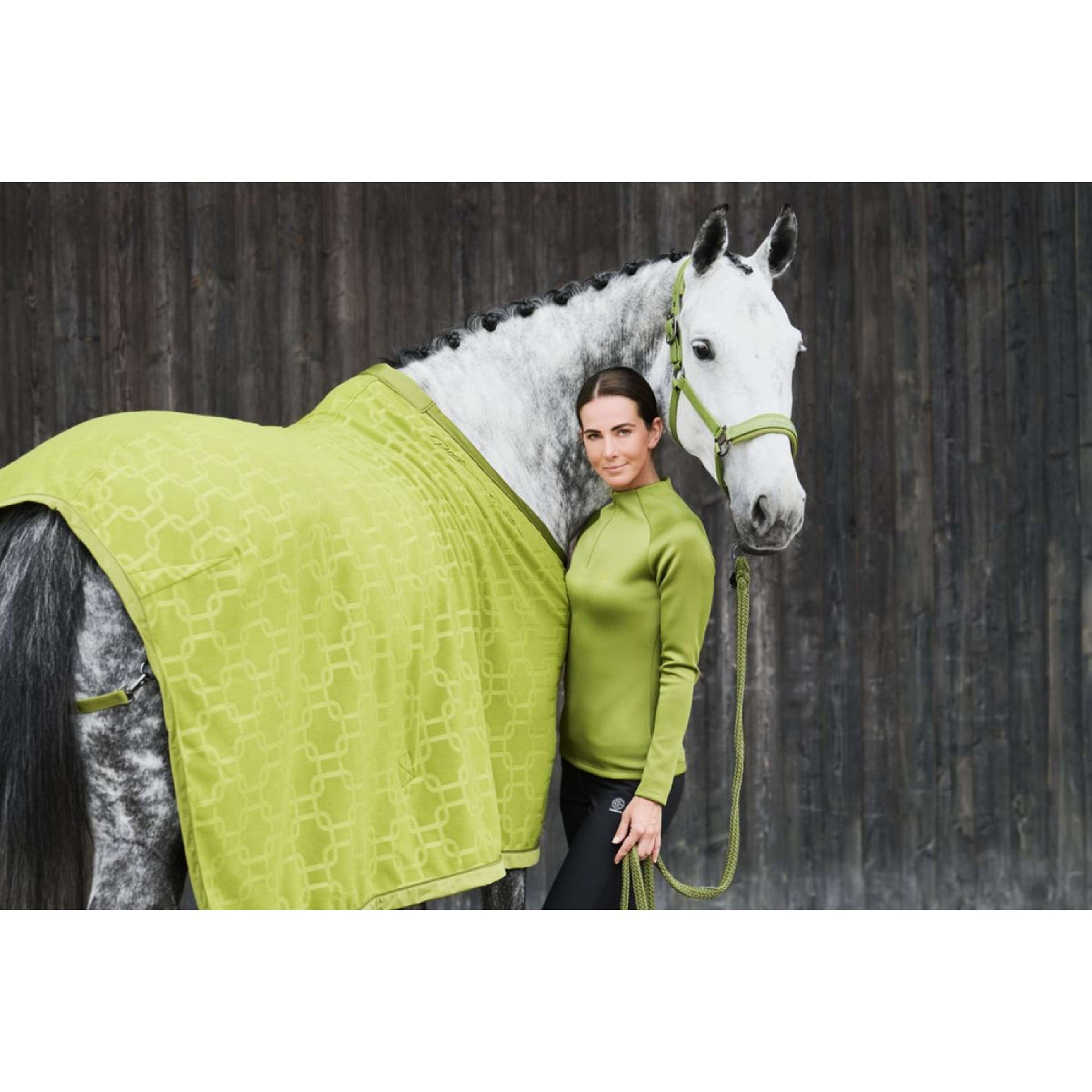 Eskadron Couvertures Anti-Transpiration Platinum Fleece Stamp Chain Vert-mousse