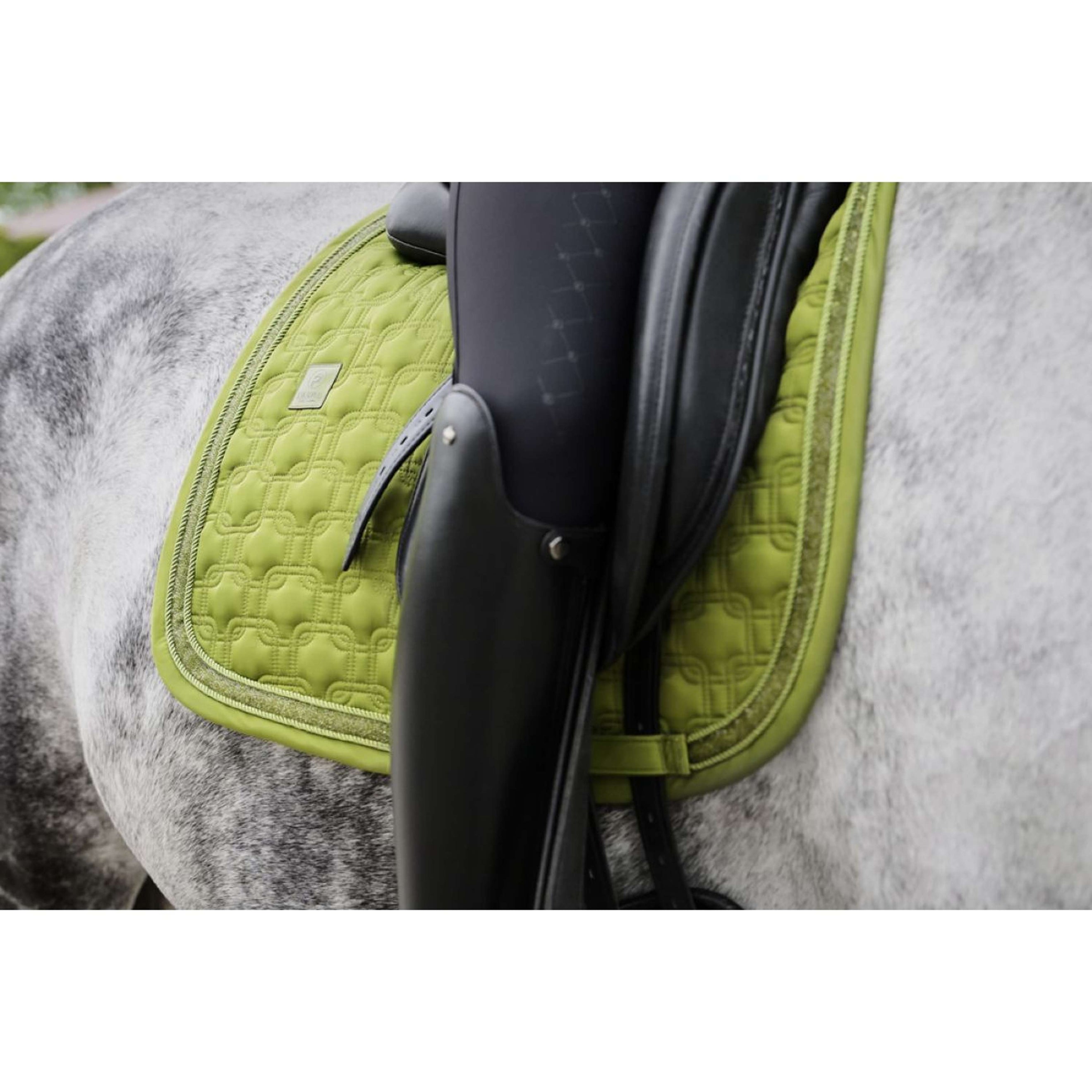 Eskadron Tapis de Selle Platinum Highgloss Chain Jewel Dressage Vert-mousse