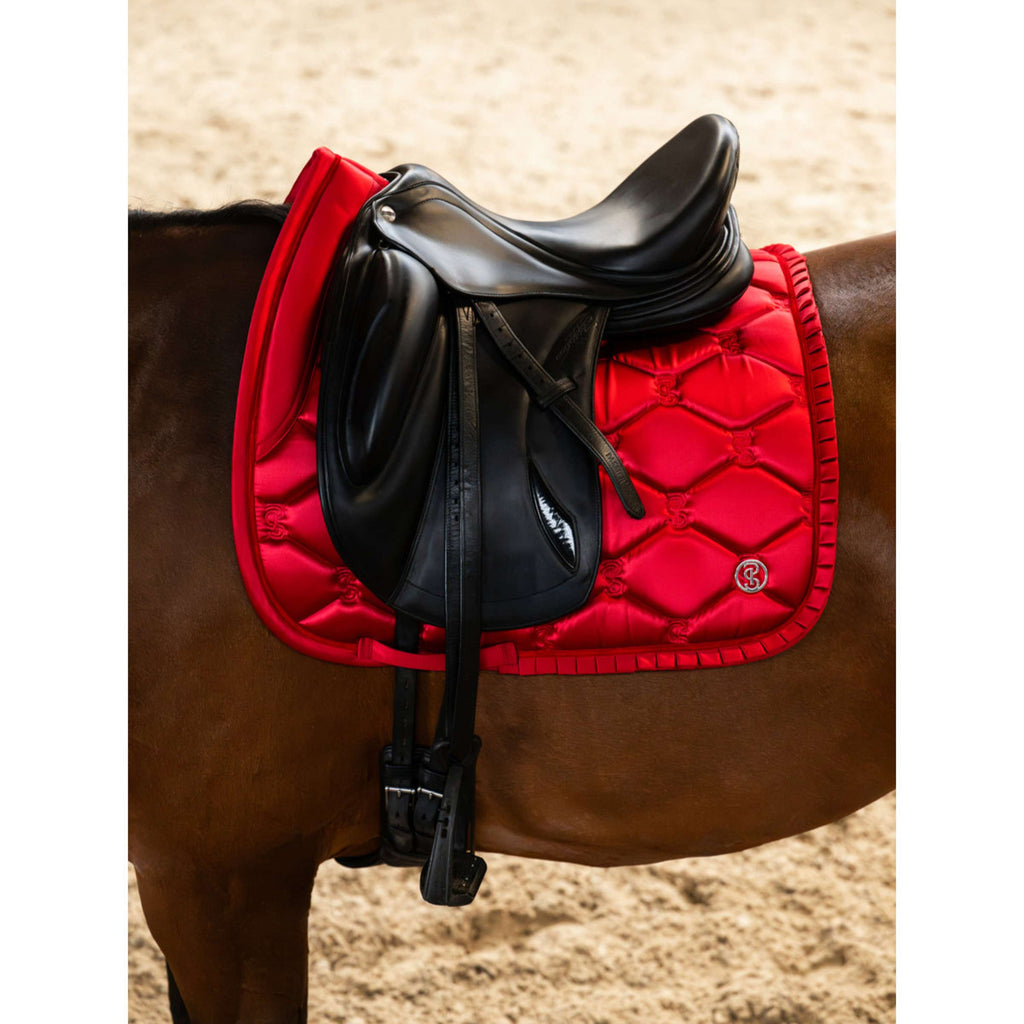PS of Sweden Tapis de Selle Ruffle Dressage Cranberry Red