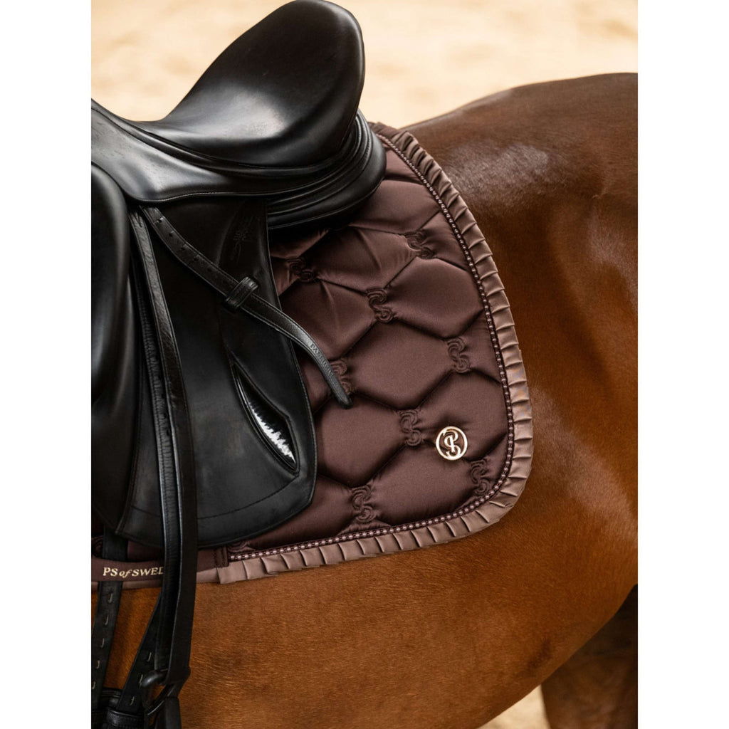 PS of Sweden Tapis de Selle Ruffle Pearl Dressage Marron Terre